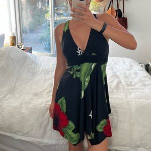 Steven Wear Hawaiian v neck dress size small